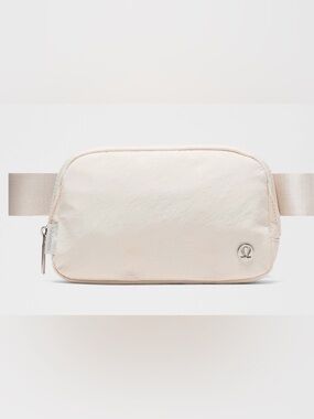 lululemon athletica Cream Belt Bag with Gold Logo
